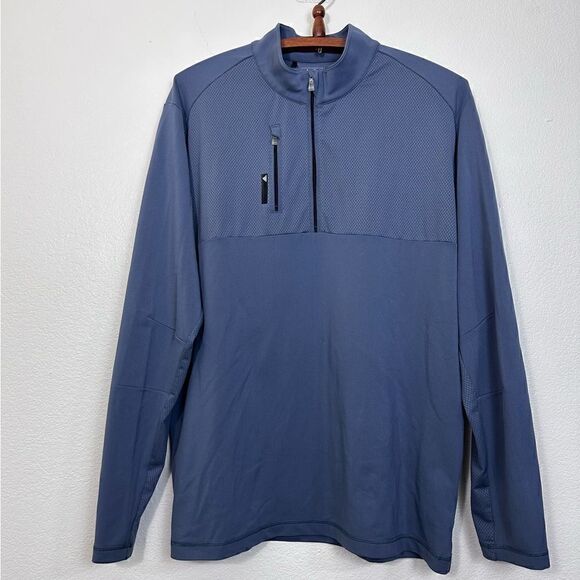 Men’s Adidas Sweater Mens Large Sweatshirt Climalite Mock Neck Pullover Size L - Picture 3 of 9